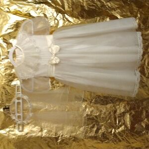 Bonnie Jean White First Communion Dress & Vail.  Size 6X